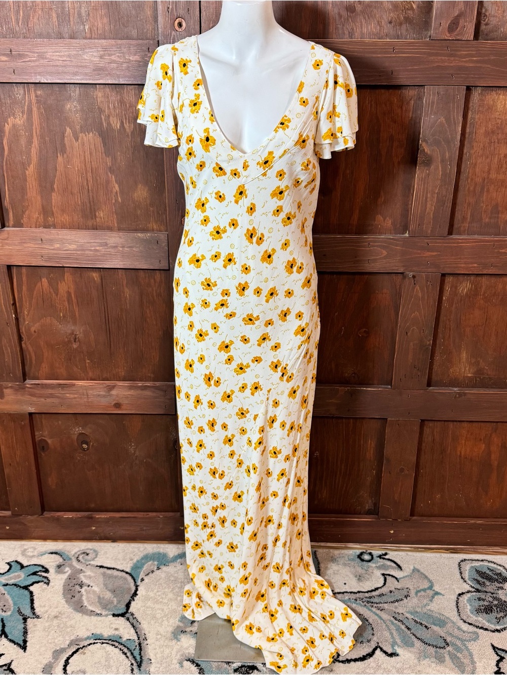 Chelsea & Violet Yellow Floral Maxi Dress